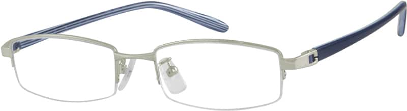 Angle view of Rectangle Glasses 390411 in Silver