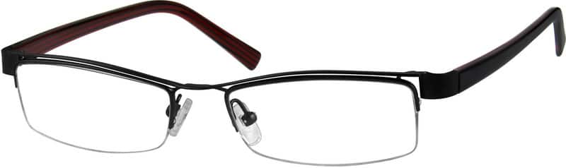 Angle view of Rectangle Glasses 391721 in Black