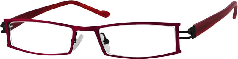 Angle view of Rectangle Glasses 396518 in Red