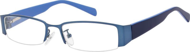 Angle view of Rectangle Glasses 396616 in Blue