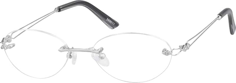 Angle view of Rimless Glasses 399011 in Silver