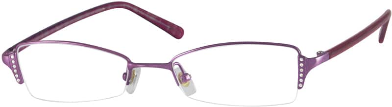 Angle view of Rectangle Glasses 399217 in Purple