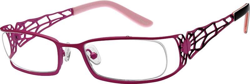 Angle view of Kids’ Rectangle Glasses 400839 in Pink