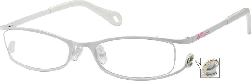 Angle view of Oval Glasses 402530 in White