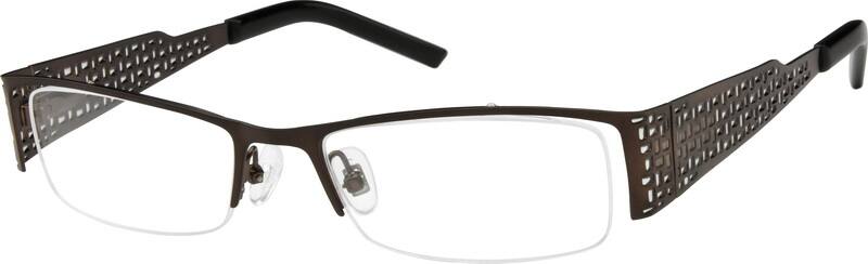Angle view of Rectangle Glasses 403115 in Brown