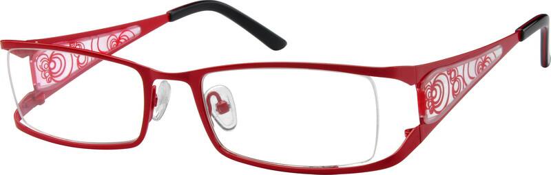 Angle view of Rectangle Glasses 405818 in Red