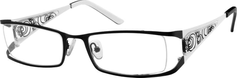 Angle view of Rectangle Glasses 405821 in Black