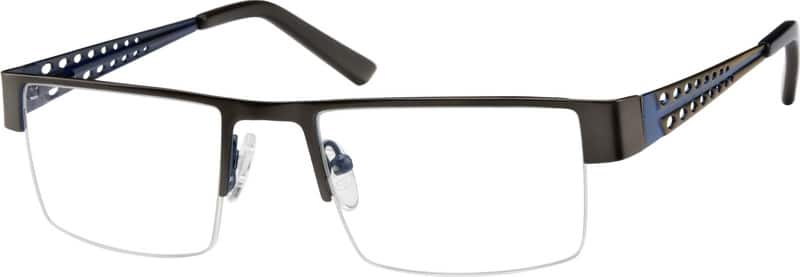 Angle view of Rectangle Glasses 406612 in Gray