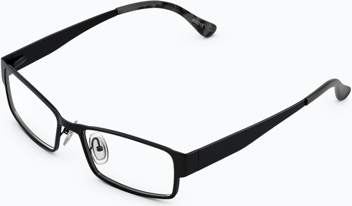 Angle view of Rectangle Glasses 408521 in Black