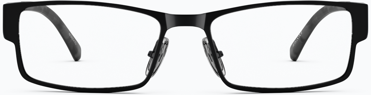 Front view of Rectangle Glasses 408521 in Black