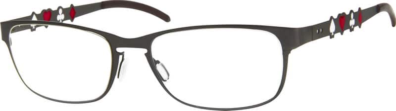 Angle view of Rectangle Glasses 409012 in Gray