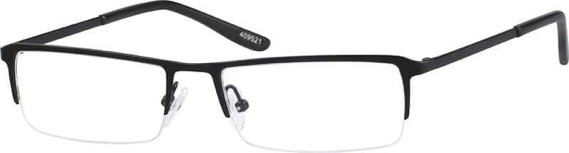 Angle view of Rectangle Glasses 409521 in Black