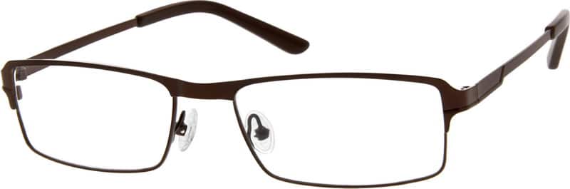 Angle view of Rectangle Glasses 409715 in Brown