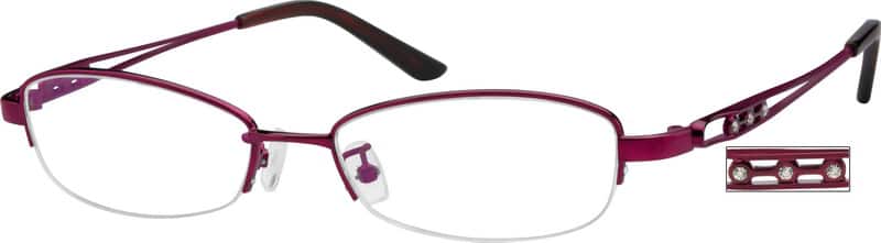 Angle view of Lentes Rectangulares 410117 in Violeta