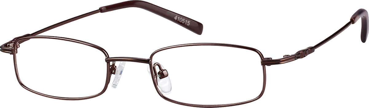 Angle view of Rectangle Glasses 410515 in Brown