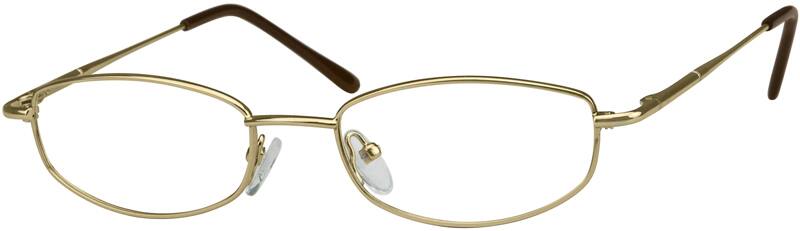 Angle view of Oval Glasses 411214 in Gold