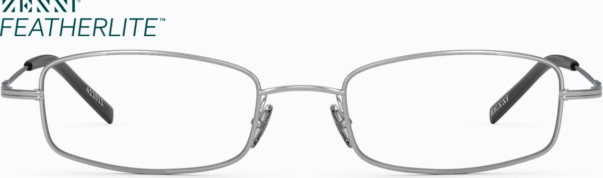 Front view of Rectangle Glasses 411511 in Silver