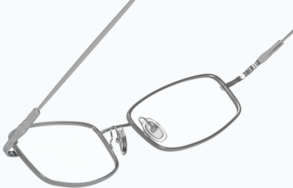 See-through view of Rectangle Glasses 411511 in Silver