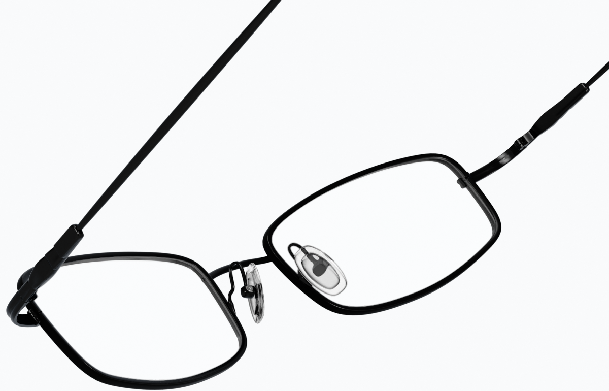 See-through view of Rectangle Glasses 411521 in Black