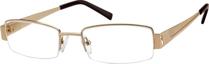 Angle view of Rectangle Glasses 412214 in Gold
