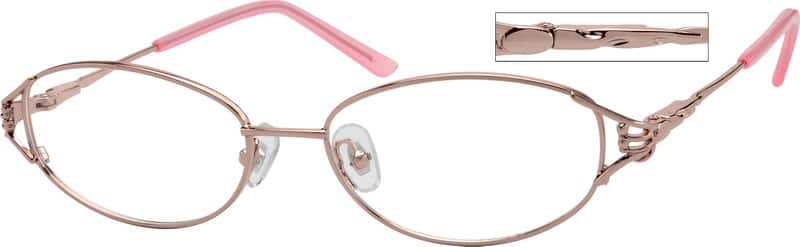 Angle view of Oval Glasses 413219 in Pink