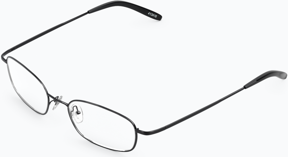 Angle view of Rectangle Glasses 413421 in Black