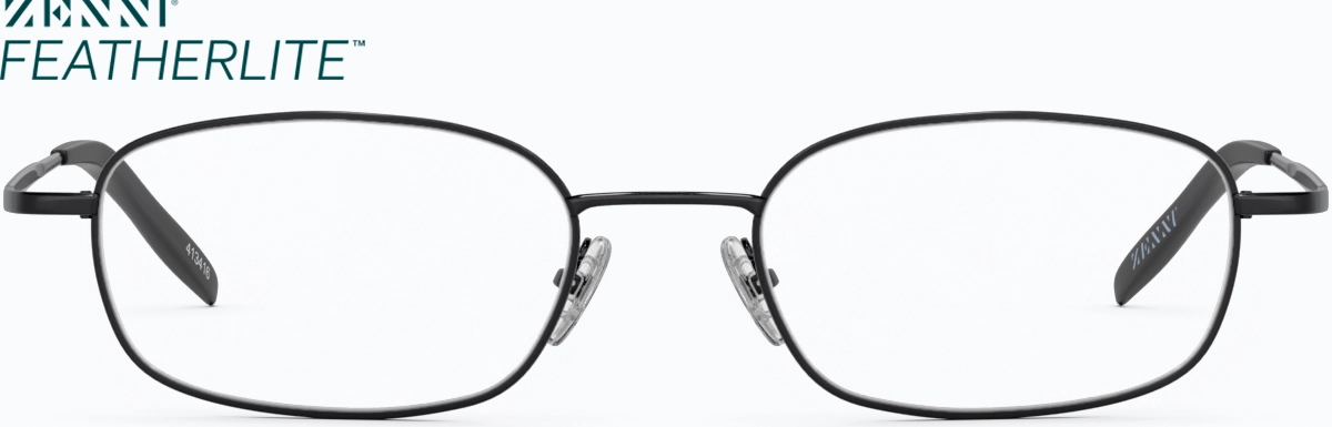 Front view of Rectangle Glasses 413421 in Black