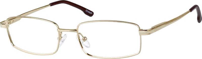 Angle view of Rectangle Glasses 414014 in Gold