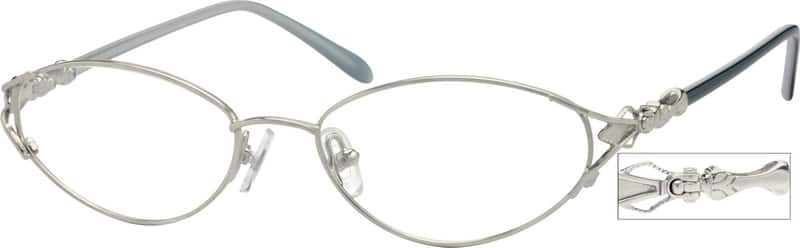 Angle view of Oval Glasses 414211 in Silver