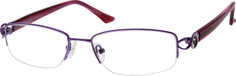 Angle view of Rectangle Glasses 414717 in Purple