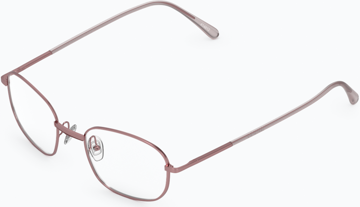 Angle view of Rectangle Glasses 414819 in Pink