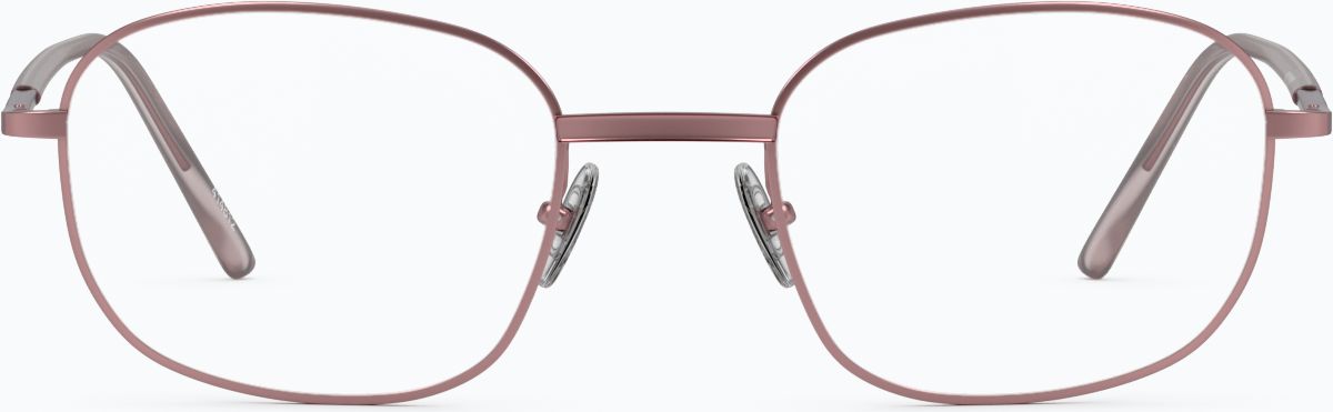 Front view of Rectangle Glasses 414819 in Pink