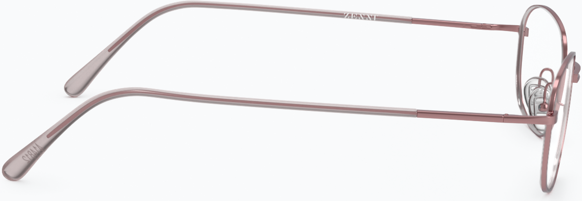 Side view of Rectangle Glasses 414819 in Pink