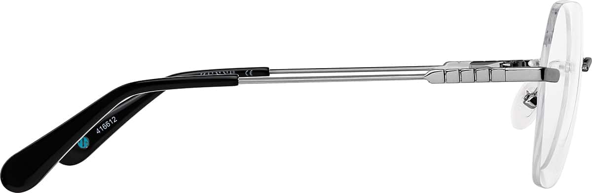Side view of Customizable Geometric Rimless Glasses 416612 in Gray