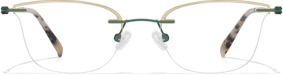 Front view of Lightweight Semi Rimless Cat Eye Glasses 418233 in Taupe