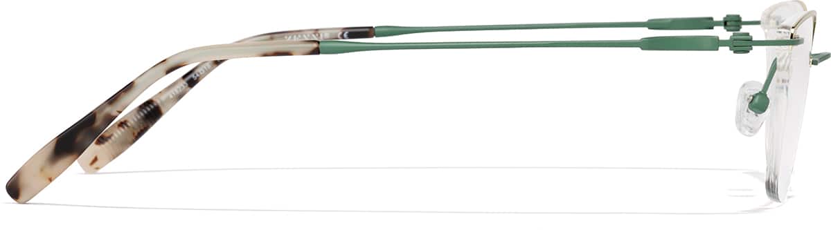 Side view of Lightweight Semi Rimless Cat Eye Glasses 418233 in Taupe