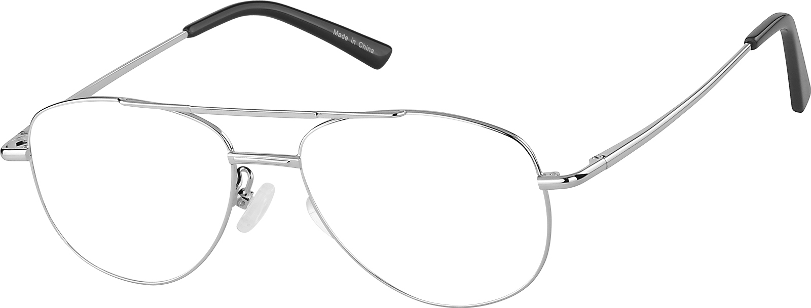 Angle view of Aviator Glasses 419011 in Silver