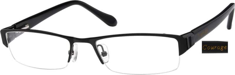Angle view of Rectangle Glasses 42775021 in Black