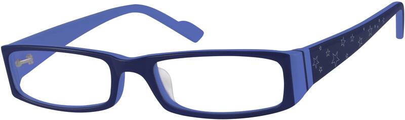 Angle view of Rectangle Glasses 436616 in Blue