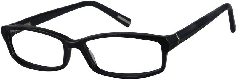 Angle view of Rectangle Glasses 439421 in Black