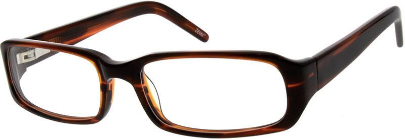 Angle view of Rectangle Glasses 440215 in Brown