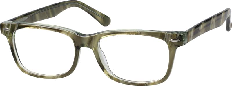 Angle view of Rectangle Glasses 4410524 in Green