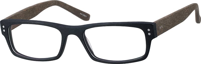 Angle view of Rectangle Glasses 4412821 in Wood Texture