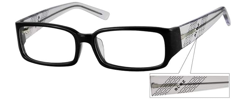 Angle view of Rectangle Glasses 441721 in Black