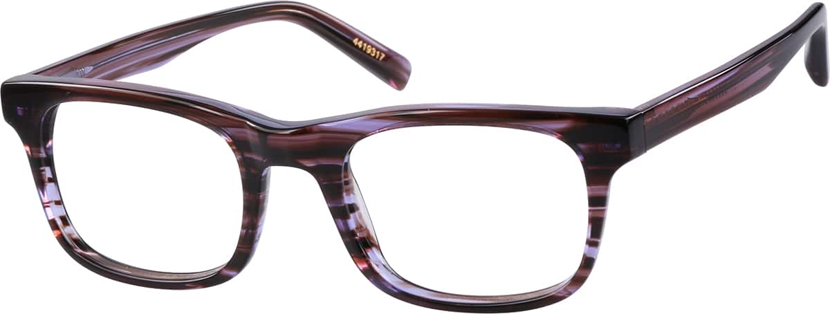 Angle view of Olmsted Rectangle Eyeglasses 4419317 in Purple