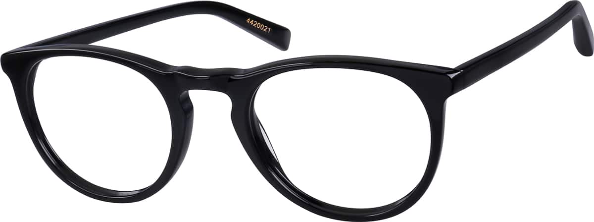 Angle view of Johnson Round Eyeglasses 4420021 in Black