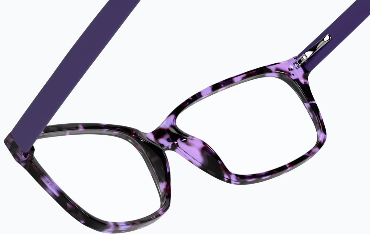 See-through view of Rectangle Glasses 4420317 in Purple