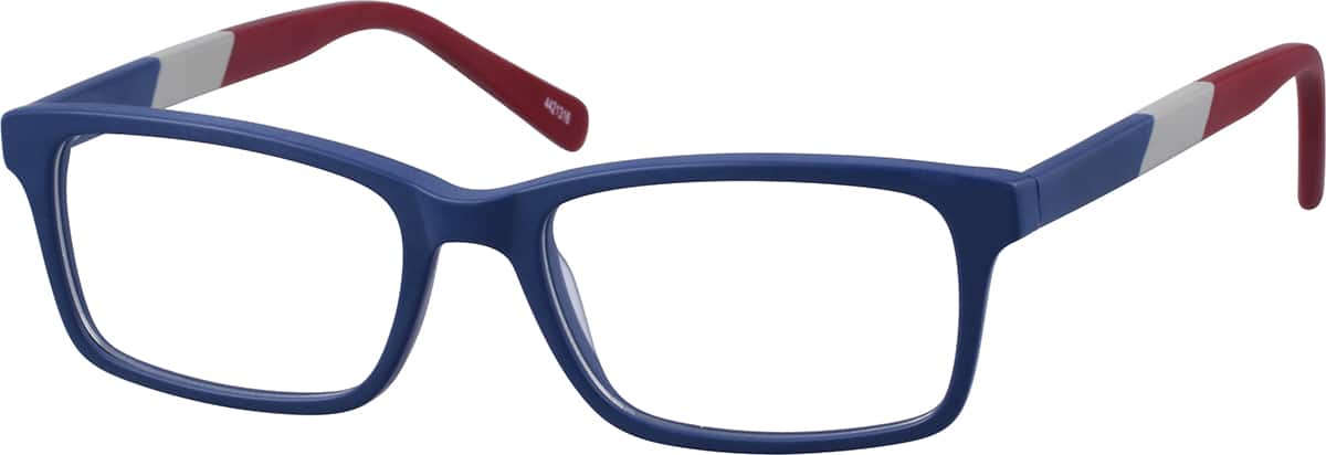 Angle view of Rectangle Glasses 4421316 in Blue