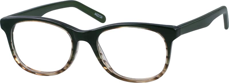 Angle view of Square Glasses 4422124 in Moss