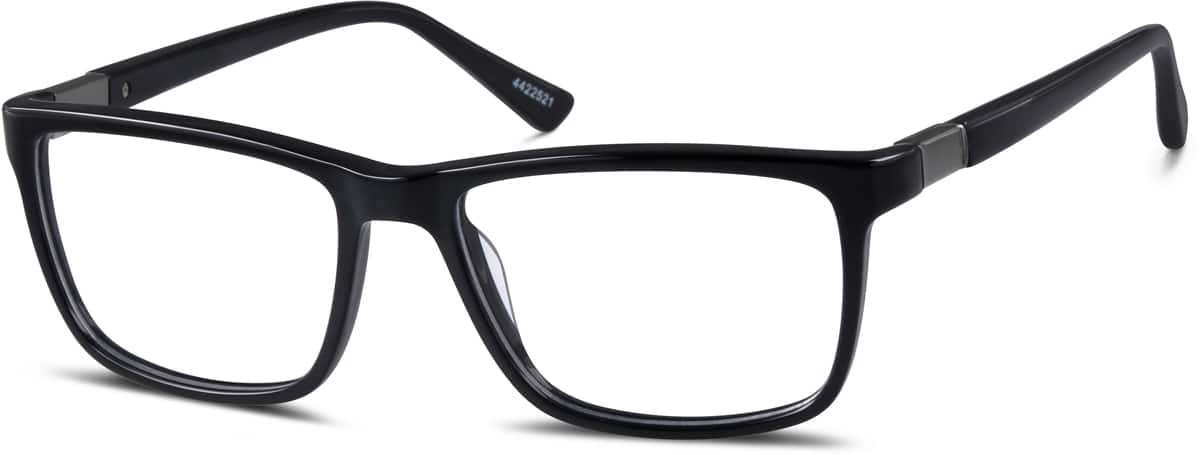 Angle view of Rectangle Glasses 4422521 in Black